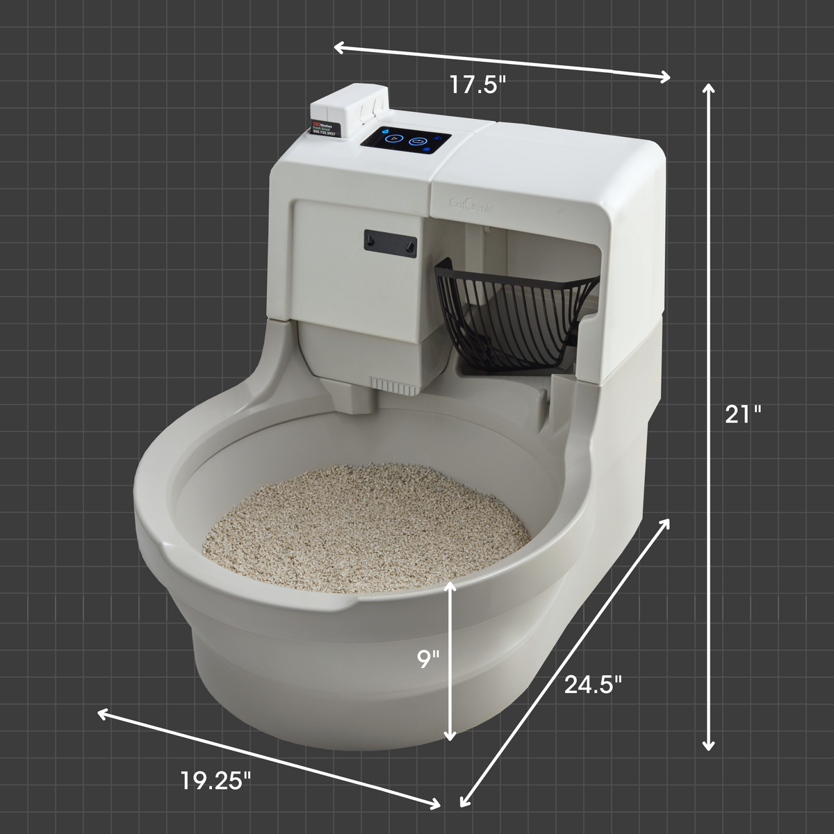 Cat litter top box washes itself